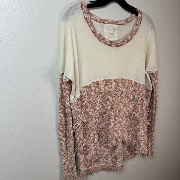 WE THE FREE Shirt Cream Orange Long Sleeve Women’s Size XS - Picture 3 of 6